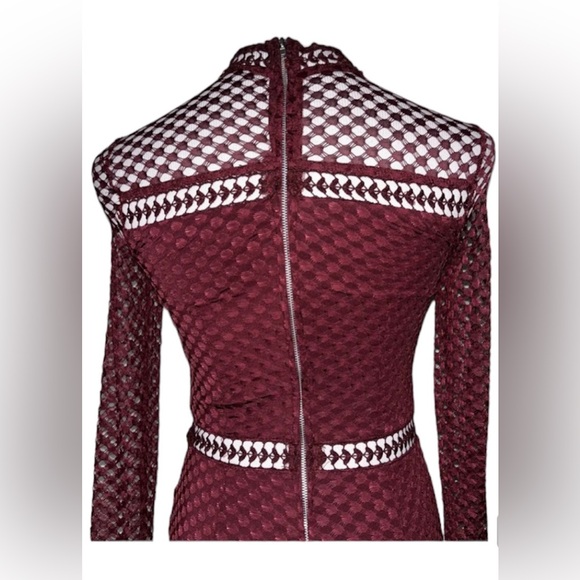 Hello Molly Witness Dress Burgundy Size 12 Mini Dress Back Exposed Zipper - Picture 9 of 12